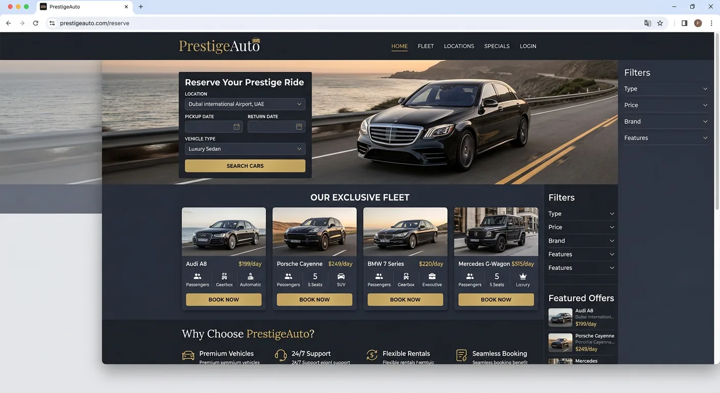 PrestigeAuto Mockup